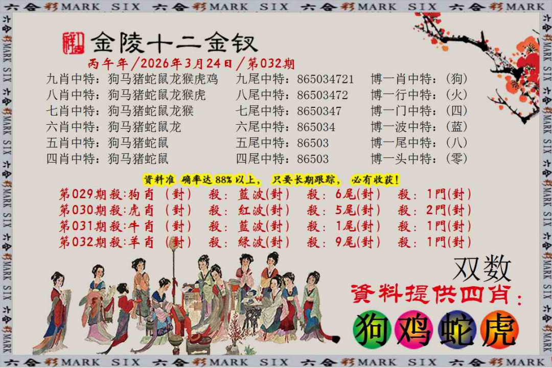 032期金陵十二金叉[图]